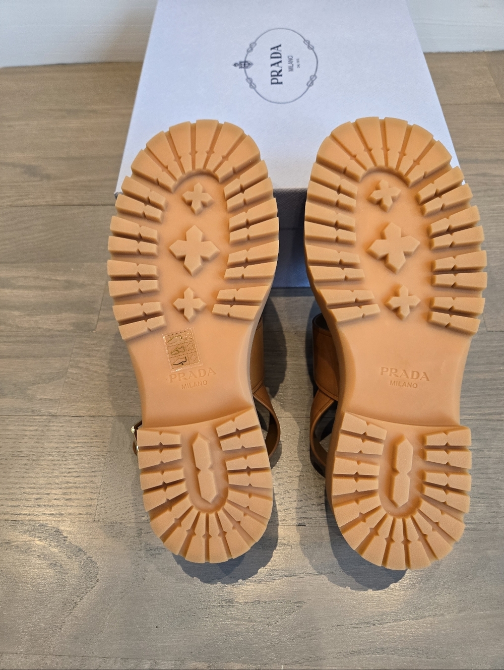 $1,270 Prada Leather Platform Sandals Brown EU 38.5 US 8.5 BNIB - Picture 11 of 12